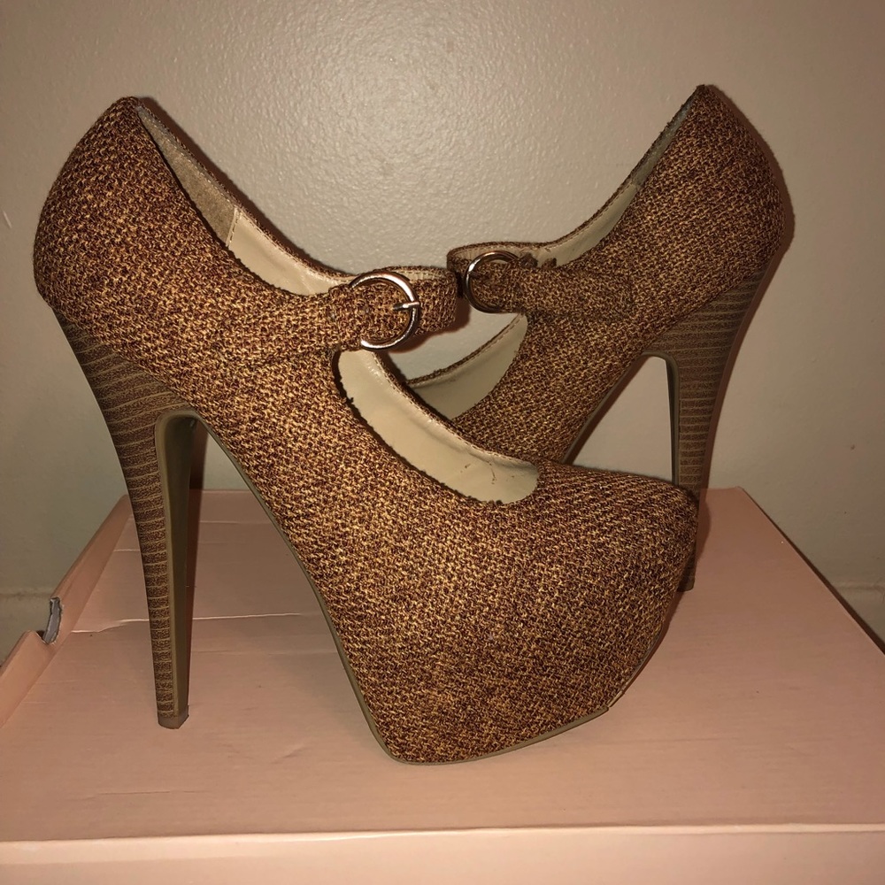 Beige Platform Heels